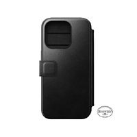 NOMAD Leather Folio - iPhone 15 Pro - Black - Horween