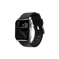 NOMAD Active Band Pro - 41mm | Silver Hard | Black Leather
