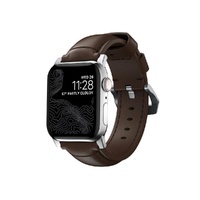 NOMAD Traditional Band - Apple Watch(42-49mm)Brown(Slvr Hrd)