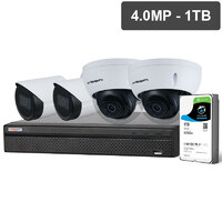 Watchguard Compact Series 4 Camera 4.0MP IP Surveillance Kit Fixed, 1TB