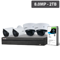 Watchguard Compact Series 4 Camera 8.0MP IP Surveillance Kit Fixed, 2TB