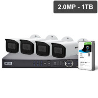 VIP Vision Pro Series 4 Camera 2.0MP IP Surveillance Kit Fixed, 1TB