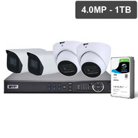 VIP Vision Pro Series 4 Camera 4.0MP IP Surveillance Kit Fixed, 1TB