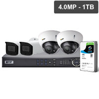 VIP Vision Pro Series 4 Camera 4.0MP IP Surveillance Kit Motorised, 1TB