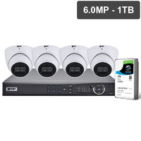 VIP Vision Pro Series 4 Camera 6.0MP IP Surveillance Kit Fixed, 1TB
