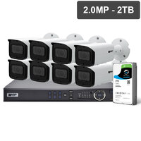 VIP Vision Pro Series 8 Camera 2.0MP IP Surveillance Kit Fixed, 2TB