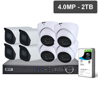VIP Vision Pro Series 8 Camera 4.0MP IP Surveillance Kit Fixed, 2TB