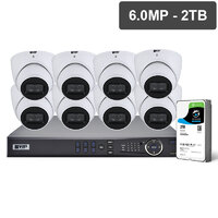 VIP Vision Pro Series 8 Camera 6.0MP IP Surveillance Kit Fixed, 2TB