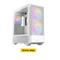 Antec NX416 Mesh White ATX. USB-C x1, USB 3.0 x. 2x ARGB 160mm + 1x ARGB 120mm Fans. LED & PWM Controller. SSD Storage, Cable Routing, Gaming Case