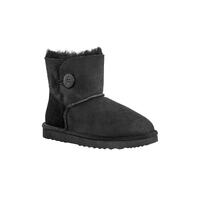 UGG Outback Premium Double Face Sheepskin Short Button Boot (Black, Size 7M/8W US)