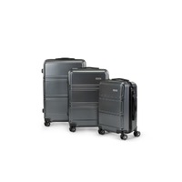 Orbis 3 Piece Kuredu Spinner Luggage Suitcase Set (Charcoal)