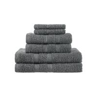 Ovela Avalon 6 Piece 100% Cotton Towel Set (Charcoal)