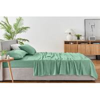 Ovela 150GSM Cotton Flannelette Bed Sheet Set (Iceberg Green, King Single)