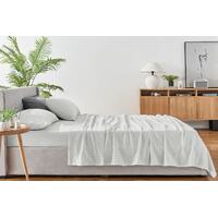 Ovela 150GSM Cotton Flannelette Bed Sheet Set (Light Grey, King)