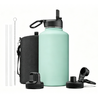 Ovela 2L Insulated Stainless Steel Water Bottle with 3 Lid Attachments (Mint)