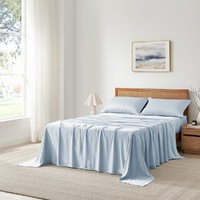 Ovela 100% Natural Bamboo Bed Sheet Set (Soft Blue Grey, King Single)