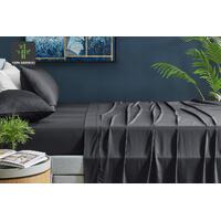 Ovela 100% Natural Bamboo Bed Sheet Set (Charcoal, Single)