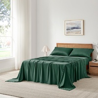 Ovela 100% Natural Bamboo Bed Sheet Set (Deep Green, Queen)
