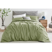 Ovela 1200TC Cotton Quilt Cover Set Oiled Green Bed Size