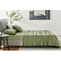Ovela 1200TC Cotton Bed Sheet Set Oiled Green Bed Size