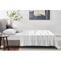 Ovela 1200TC Cotton Bed Sheet Set (White, Double)