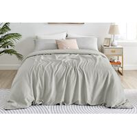 Ovela Ultra Soft Washed Microfibre Quilt Cover Set (Silver, Single)