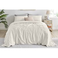 Ovela Ultra Soft Washed Microfibre Quilt Cover Set (Ivory, King Single)