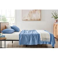 Ovela Ultra Soft Washed Microfibre Sheet Set (Infinity Blue, Single)