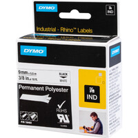 DYMO Refill Cartridge 3/8inch White Polyester 9mm Labeler  