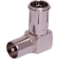 Right Angle 75 Ohm PAL Male To PAL Female Adapter 