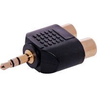 Dynalink 2 RCA Female To 3.5mm Stereo Plug Adapter PC or Laptop Audio-Headphone 