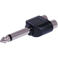 Dynalink 2 RCA Female To 6.35mm Mono Plug Adapter