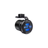 Dual QC3.0 USB Charging Panel Mount Socket 29mm Mounting Hole 20W Power Delivery