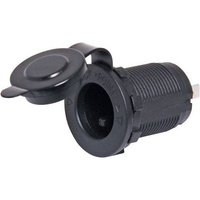 12VDC 6.3mm Spade Terminals & Waterproof PVC Cap Panel Mount Posi-Fit Engel Style Socket