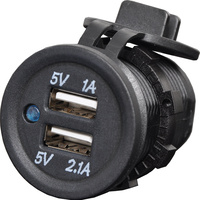 Dual USB 12V Charger Power Socket Outlet Plug 3.1A Charging Panel Mount For Auto Cars