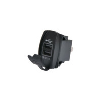 Dual USB Dash Mount QC3.0 3.1A Charging Socket 6.3mm spade lug connection
