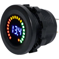 Panel Mount 12V-24V DC Volt Meter with LED Battery Level Graph Display 5-30V