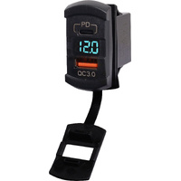 Switch Style Panel Mount 4.2A USB PD Charger P0694A Black