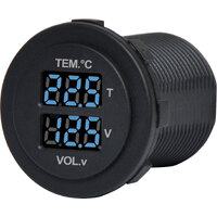 Panel Mount Volt Meter & Thermometer
