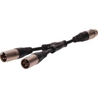 Redback XLR 3 Pin Y Adaptor Female XLR to 2x Male XLR Splitter Lead
