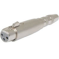 3 Pin Female XLR to 6.35mm TRS Socket Adapter