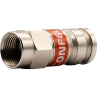 KCONF6L RG6 Quad Shield F Type Compression Connector FOXTEL Approved 75 Ohm