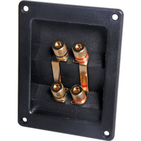 Speaker Terminal 4 Way Binding Post Gold Rect with stripped wire