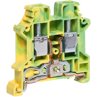 45A 6mm Green-Yellow DIN Rail Terminal 600V Rated P2417A