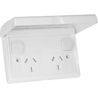TRANSCO P2WPSL Weatherproof Double Outlet Powerpoint 10A Slim Outdoor Wallplate