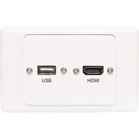 Dynalink HDMI USB A Wallplate Dual Cover With Flyleads