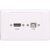 Dynalink USB B HDMI Wallplate Dual Cover with Socket Flyleads