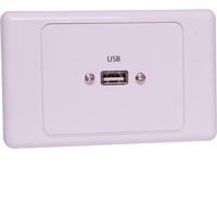 Dynalink USB Single Wallplate Dual Cover with Socket Flylead