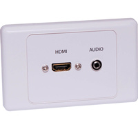 Dynalink HDMI 3.5mm Single Wallplate Dual Cover with Flyleads