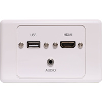 Dynalink 3.5mm Audio USB Type A and HDMI Fly Lead Wallplate